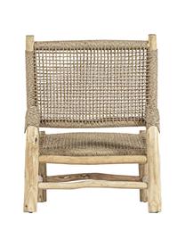 Fotel wypoczynkowy z drewna tekowego Lampok, Stelaż: drewno tekowe, Beżowy, drewno tekowe, S 62 x W 79 cm
