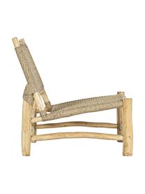 Teakhouten loungefauteuil Lampok, Frame: teakhout, Beige, teakhout, B 62 cm x H 79 cm