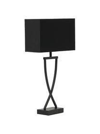 Lámpara de mesa grande Vanessa, Pantalla: mezcla de algodón, Cable: cubierto en tela, Negro, An 27 x Al 52 cm
