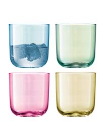 Handbeschilderde waterglazen Polka, 4 stuks, Glas, Blauw, groen, roze, geel, Ø 9 x H 9 cm