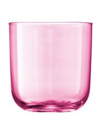 Handbeschilderde waterglazen Polka, 4 stuks, Glas, Blauw, groen, roze, geel, Ø 9 x H 9 cm