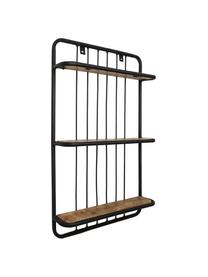 Wandrek Hilly in industrieel design, Frame: gepoedercoat metaal, Bruin, zwart, 50 x 80 cm