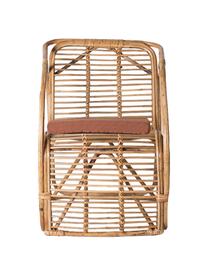 Krzesło z rattanu z poduszką siedziska Hidra, Stelaż: rattan, Tapicerka: tkanina, Beżowy, czerwony, S 60 x W 78 cm