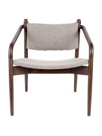 Fauteuil lounge bois d'acacia Torrance, Brun foncé, gris, larg. 64 x prof. 67 cm