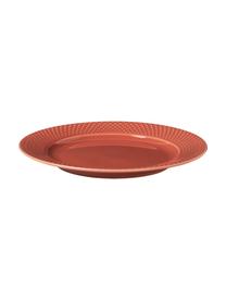 Assiettes à dessert en porcelaine Rhombe, 4 pièces, Porcelaine, Terracotta, Ø 23 cm