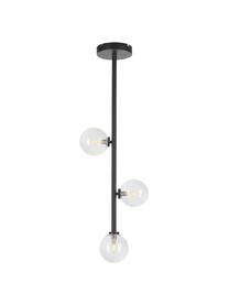 Suspension en verre Emily, Noir, larg. 30 x haut. 90 cm