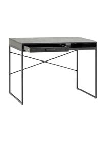 Schreibtisch Seaford, Tischplatte: Mitteldichte Holzfaserpla, Gestell: Metall, pulverbeschichtet, Schwarz, B 110 x T 45 cm