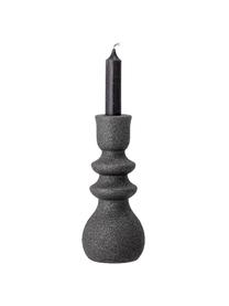 Candelabro artesanal Emie, Gres, Negro, Ø 8 x Al 19 cm