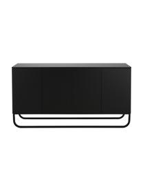 Credenza nera con ante Sanford, Nero, Larg. 160 x Alt. 83 cm