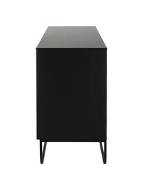 Credenza nera con ante Sanford, Nero, Larg. 160 x Alt. 83 cm