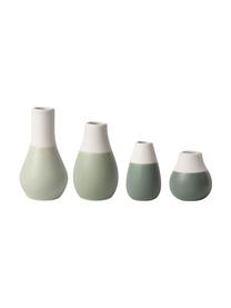 XS-Vasen-Set Pastell aus Steingut, 4-tlg., Steingut mit Glasur, Grüntöne, Weiss, Verschiedene Grössen