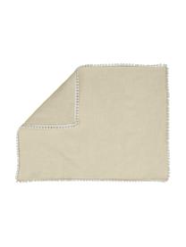 Linnen placemats Pom Pom, 2 stuks, Linnen, Beige, 35 x 45 cm