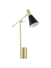 Lampe de bureau en métal doré Sia, Noir, couleur laitonnée