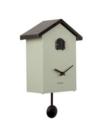 Horloge murale Cuckoo New Traditional, Plastique, Vert sauge, noir, larg. 20 x haut. 25 cm