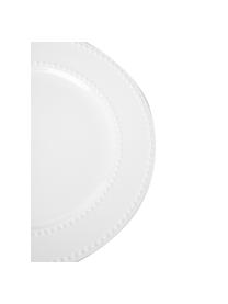 Porzellan-Speiseteller Pearl, 6 Stück, Porzellan, Weiß, Ø 27 x H 2 cm