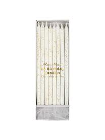 Set candele per torta Fete, 48 pz., Paraffina, materiale sintetico, Bianco, dorato, Ø 1 x Alt. 15 cm