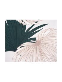 Parure copripiumino reversibile in raso di cotone Aloha, Tessuto: raso, Fronte: beige, verde Retro: beige, 255 x 200 cm + 2 federe 50 x 80 cm