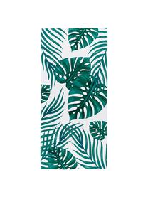Leichtes Strandtuch Jungle mit tropischem Print, 55 % Polyester, 45 % Baumwolle Sehr leichte Qualität, 340 g/m², Weiß, Grün, B 70 x L 150 cm