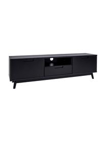 Schwarze TV-Konsole Copenhagen mit Türen, Korpus: Mitteldichte Holzfaserpla, Schwarz, 150 x 46 cm