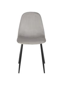 Silla de terciopelo Karla, 2 uds., Tapizado: terciopelo (100% poliéste, Patas: metal con pintura en polv, Terciopelo gris, An 44 x F 53 cm