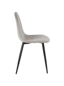 Chaise en velours rembourrée Karla, 2 pièces, Velours gris, larg. 44 x prof. 53 cm