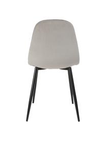 Fluwelen stoelen Karla in grijs, 2 stuks, Bekleding: fluweel (100% polyester), Poten: gepoedercoat metaal, Fluweel grijs, B 44 x D 53 cm