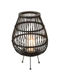 Portacandela Daya, Portacandela: rattan rivestito, Nero, Ø 32 x Alt. 47 cm