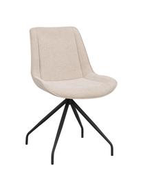 Čalúnená otočná stolička s kovovými nohami Rossport, 2 ks, Béžová, Š 52 x H 58 cm