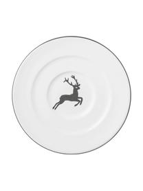 Handbeschilderd schoteltje gourmet Grey Deer, Keramiek, Grijs, wit, Ø 16 cm