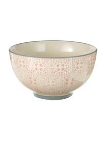 Set 4 ciotole con piccolo motivo Cécile, Ceramica, Beige, grigio, rosa, Ø 13 x Alt. 8 cm