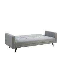 Divano letto 3 posti grigio chiaro Leconi, Rivestimento: poliestere 25.000 cicli d, Piedini: legno di caucciù vernicia, Rivestimento: grigio chiaro Piedini: marrone scuro, Larg. 217 x Prof. 89 cm