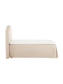 Cama continental Premium Dahlia, Patas: madera de abedul maciza p, Tejido beige, An 140 x L 200 cm, dureza H2
