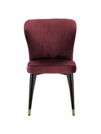 Chaise rembourrée en velours Cleo, Bordeaux