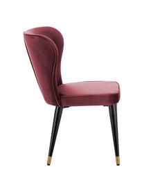 Chaise rembourrée en velours Cleo, Bordeaux