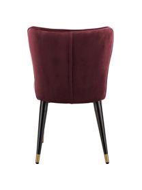 Chaise rembourrée en velours Cleo, Bordeaux