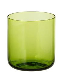 Ručně foukané sklenice Bloom, 6 ks, Foukané sklo, Zelená, Ø 7 x V 8 cm, 220 ml