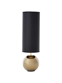 Keramische tafellamp Neve, Lampenkap: polyester, Lampvoet: keramiek, Zwart, goudkleurig, Ø 15 x H 52 cm