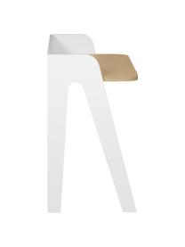 Scandi bureau Fiore in wit, Frame: gelakt MDF, Tafelblad: MDF met eikenhoutfineer, Wit, bruin, 91 x 49 cm