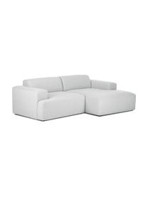 Ecksofa Melva (3-Sitzer) in Hellgrau, Bezug: Polyester Der hochwertige, Gestell: Massives Kiefernholz, Spa, Webstoff Hellgrau, B 240 x T 144 cm