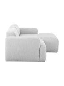 Ecksofa Melva (3-Sitzer) in Hellgrau, Bezug: Polyester Der hochwertige, Gestell: Massives Kiefernholz, Spa, Webstoff Hellgrau, B 240 x T 144 cm