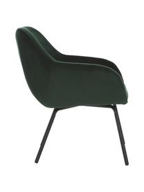 Fluwelen fauteuil Jana in donkergroen, Bekleding: fluweel (polyester), Poten: gepoedercoat metaal, Donkergroen, B 72 x D 68 cm