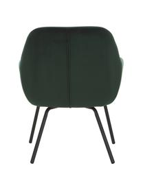 Sedia con braccioli in velluto Kassandra, Rivestimento: velluto (poliestere) 25.0, Gambe: metallo verniciato, Velluto verde scuro, Larg. 72 x Prof. 68 cm