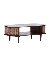 Mangohouten salontafel Maracana met Weens vlechtwerk, Mangohout, Bruin, B 120 cm x H 45 cm