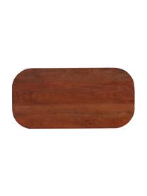 Mesa de centro de madera y tejido vienés Maracana, Marrón oscuro, Marrón, An 120 x Al 45 cm