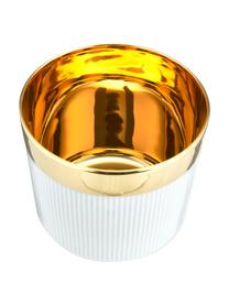 Vergulde champagnebeker Sip of Gold met reliëflijnen van porselein, Beker: porselein, Rand: porselein, vergulden, Wit, goudkleurig, Ø 9 x H 7 cm, 300 ml