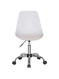 Chaise de bureau rotative avec assise rembourrée Sitz, Blanc, chrome, larg. 47 x prof. 46 cm