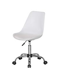 Chaise de bureau rotative avec assise rembourrée Sitz, Blanc, chrome, larg. 47 x prof. 46 cm