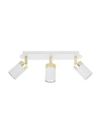 Faretti da soffitto Joker, Paralume: metallo verniciato, Bianco ottone, Larg. 45 x Alt. 13 cm