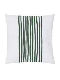 Housse de coussin 40x40 Corey, Blanc, vert foncé