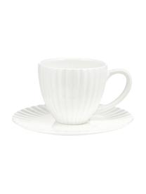 Šálky na espresso s podšálky z kostního porcelánu Nala, 2 ks, Bílá